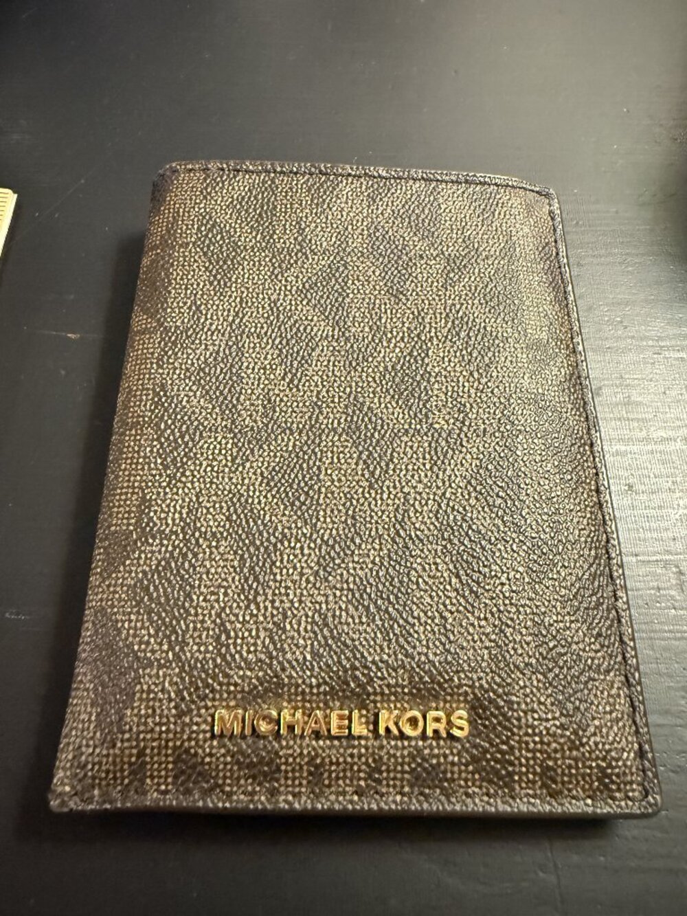 Michael Kors Jet Set Travel Passport Wallet Brown MK Signature